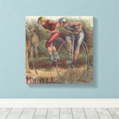 高ビクトリアン輪自転車 キャンバスプリント (インサイチュ (ウッドフロア))