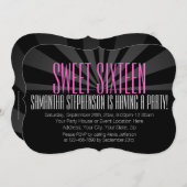 高ファッションスポットライト甘い16パーティの招待状 招待状 (正面/裏面)