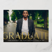 高プロファイル |フォトフォイル卒業発表 箔招待状 (正面)