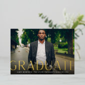 高プロファイル |フォトフォイル卒業発表 箔招待状 (立ち正面)