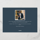 高プロファイル |フォトフォイル卒業発表 箔招待状 (裏面)