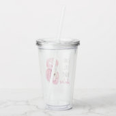 高モダンくて素晴らしいフラミンゴ アクリルタンブラー (裏面)