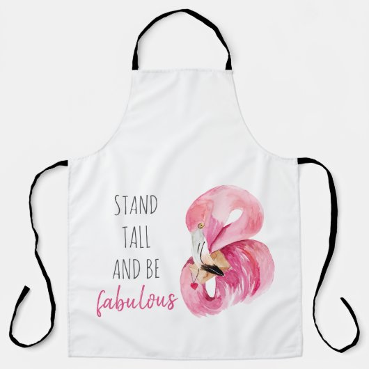 高モダンくて素晴らしいフラミンゴ エプロン (正面)