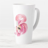 高モダンくて素晴らしいフラミンゴ カフェラテマグ (右アングル)