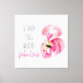 高モダンくて素晴らしいフラミンゴ キャンバスプリント (正面)