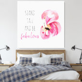 高モダンくて素晴らしいフラミンゴ キャンバスプリント (インサイチュ (寝室))