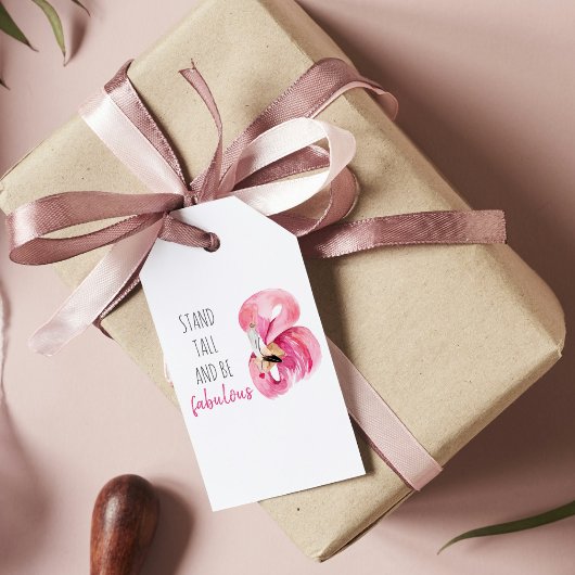 高モダンくて素晴らしいフラミンゴ ギフトタグ