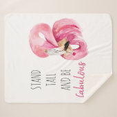 高モダンくて素晴らしいフラミンゴ シェルパブランケット (正面(横))