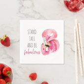 高モダンくて素晴らしいフラミンゴ スタンダードカクテルナプキン (インサイチュ)