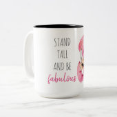 高モダンくて素晴らしいフラミンゴ ツートーンマグカップ (正面左)