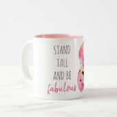 高モダンくて素晴らしいフラミンゴ ツートーンマグカップ (正面左)