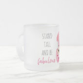 高モダンくて素晴らしいフラミンゴ フロストグラスマグカップ (正面左)