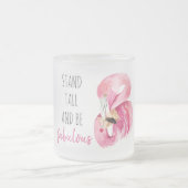 高モダンくて素晴らしいフラミンゴ フロストグラスマグカップ (中央)