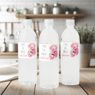 高モダンくて素晴らしいフラミンゴ ペットボトルラベル