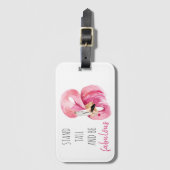 高モダンくて素晴らしいフラミンゴ ラゲッジタグ (正面縦)