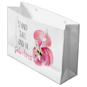 高モダンくて素晴らしいフラミンゴ ラージペーパーバッグ (正面アングル)