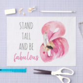 高モダンくて素晴らしいフラミンゴ 薄葉紙 (クラフト)