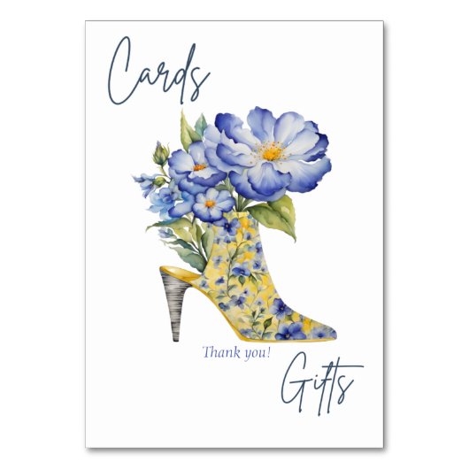 高モダンエレガントヒール靴カードとギフトサイン テーブルナンバー (裏面)