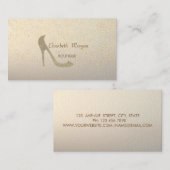 高モダンエレガントヒール、金ゴールド紙吹雪 名刺 (正面/裏面)