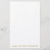 高モダンエレガント級金ゴールドパーソナライズされた文具 便箋 (正面)