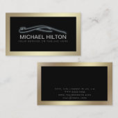 高モダンシンプル級車の概要金ゴールド 名刺 (正面/裏面)