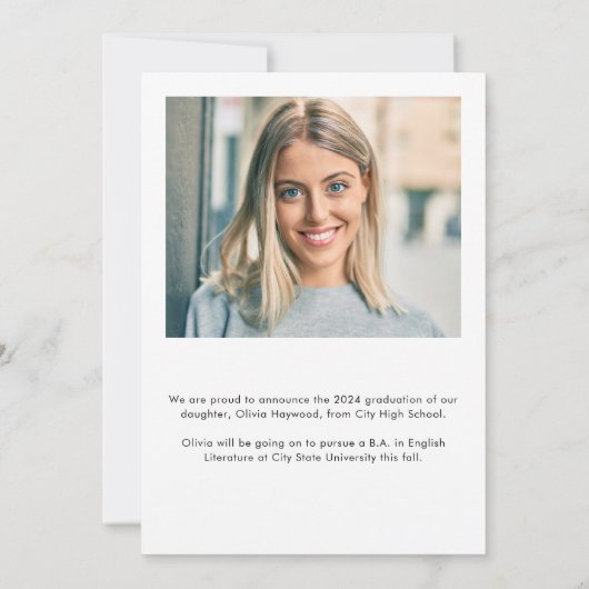 高モダン校エレガント卒業 案内状 (裏面)