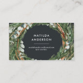 高モダン級ユーカエレガントリ植物リース 名刺 (裏面)