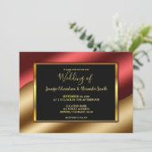 高モダン級赤エレガント金ゴールドグリッター 招待状 (スタンド正面)