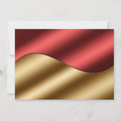 高モダン級赤エレガント金ゴールドグリッター 招待状 (裏面)