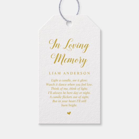 高モダン級金ゴールド葬儀追悼会 ギフトタグ (正面)