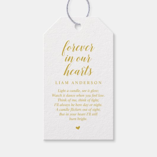 高モダン級金ゴールド葬儀追悼会 ギフトタグ (正面)