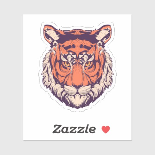 高レベルのリアルリストタイガーポートレート シール (シート)