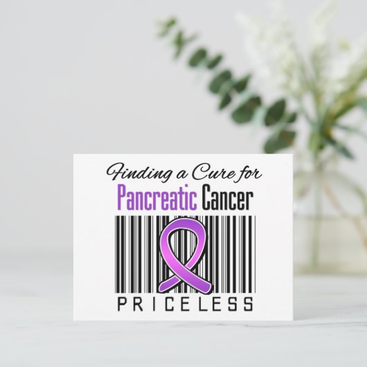 高価でない膵臓がんの治療法を見つける ポストカード (スタンド正面)