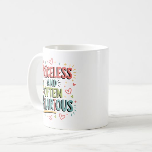 高価で頻繁に母笑わされる母 コーヒーマグカップ (正面左)