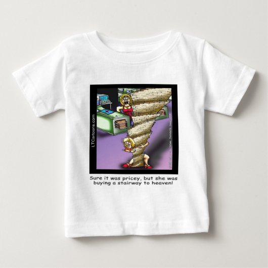高価な天国への階段がおかしい ベビーTシャツ (正面)