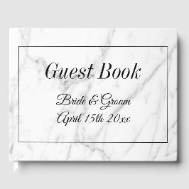 高価な白い大理石のプリント結婚のゲストブック ゲストブック