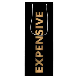 高価格エレガントゴールドフォイル文字オンブラック ワインギフトバッグ