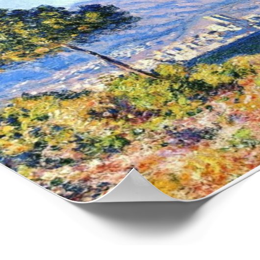 高原ノートルダムからのアンティーブのビュー ポスター (角)