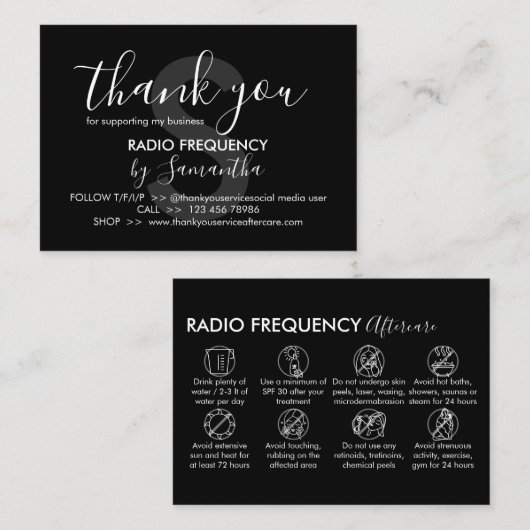 高周波スキンタイトニングアフターケア ありがとうございます 名刺 (正面/裏面)