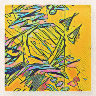 高周波金ゴールドガラスコースター ガラスコースター