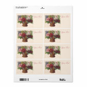 高品質なビンテージ風の花のイラストラベル ラベル (フルシート)