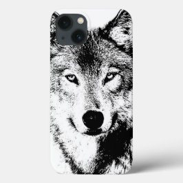 高品質のユニークウルフアートワーク iPhone 13ケース