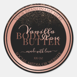 高品質の黒製品パッケージングラベルバラ金ゴールド ラウンドシール