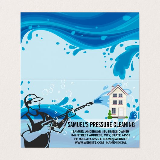 高圧洗浄 | ワーカー | 泡  名刺 (外部フラット)