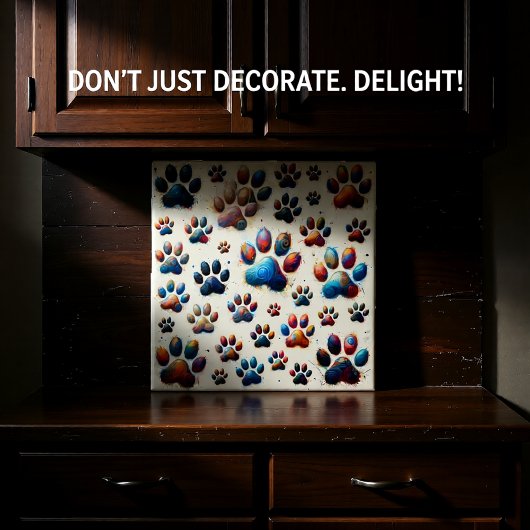 高圧着色犬の肉筆印刷 タイル