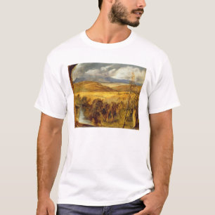 高地の景色、c.1825-35 (油船上に) tシャツ
