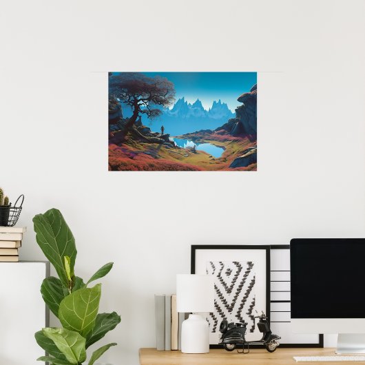 高地の湖 ポスター (ホームオフィス)