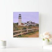 高地の灯台、ケープコッド、マサチューセッツ スクエア壁時計 (ホーム)