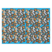 高地の牛がモンタージュ写真に テーブルクロス (正面(横))