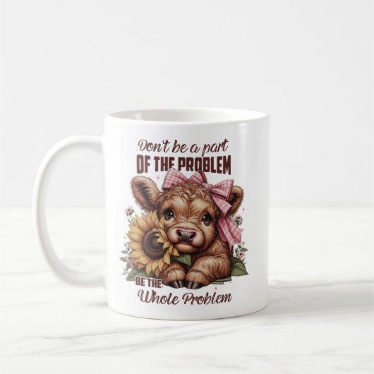 高地の牛が全ての問題である コーヒーマグカップ (左)